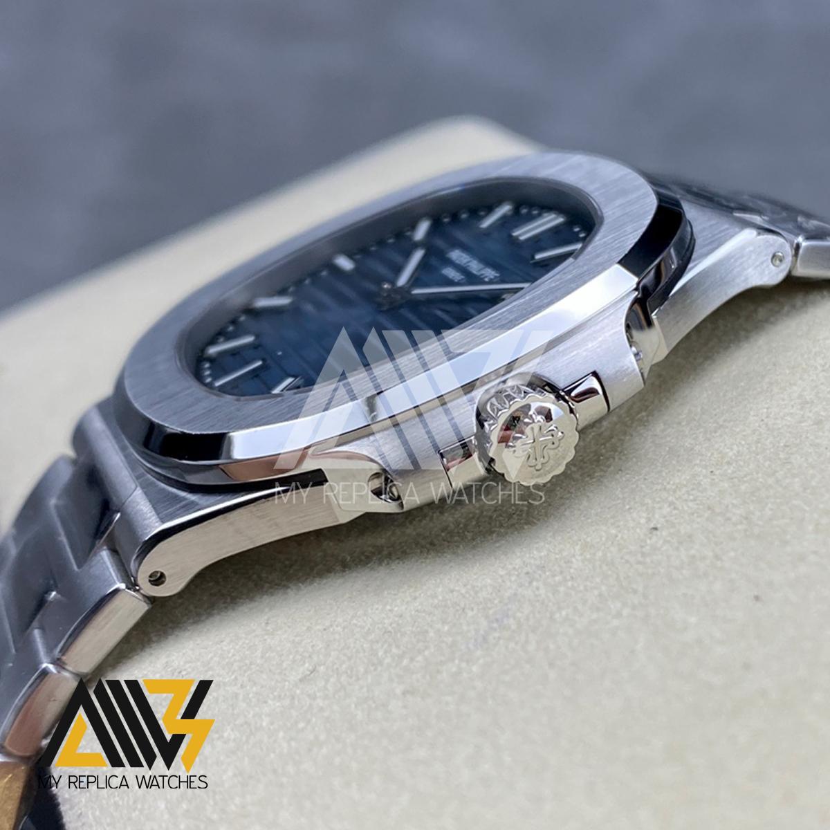 Nautilus 5811/1G Stainless Steel Case 3KF 1:1 Best Edition Blue Textured Dial on Stainless Steel Bracelet A324 Super Clone
