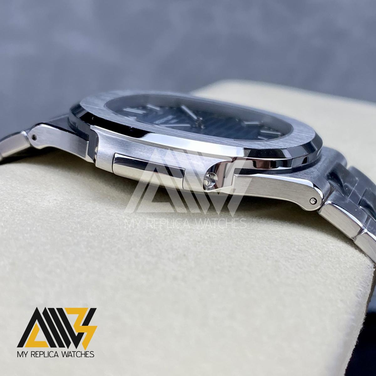 Nautilus 5811/1G Stainless Steel Case 3KF 1:1 Best Edition Blue Textured Dial on Stainless Steel Bracelet A324 Super Clone