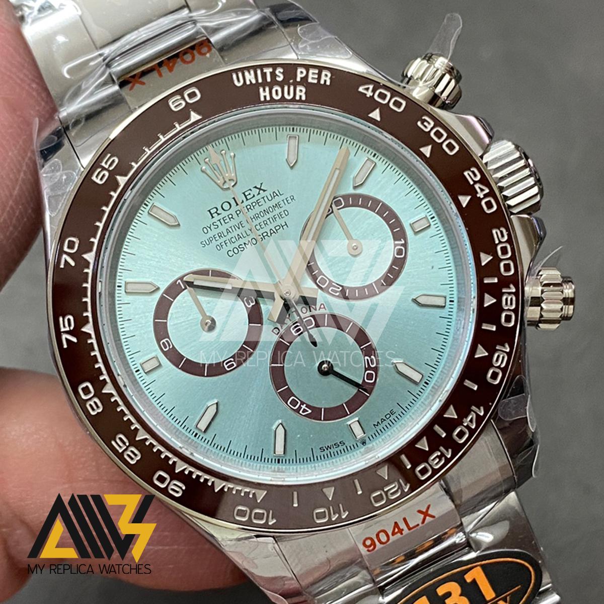 Daytona 2023 126506 904L Stainless Steel Case QF 1:1 Best Edition Ice Blue Dial On Stainless Steel Bracelet SA.4131 (Gain Weight)