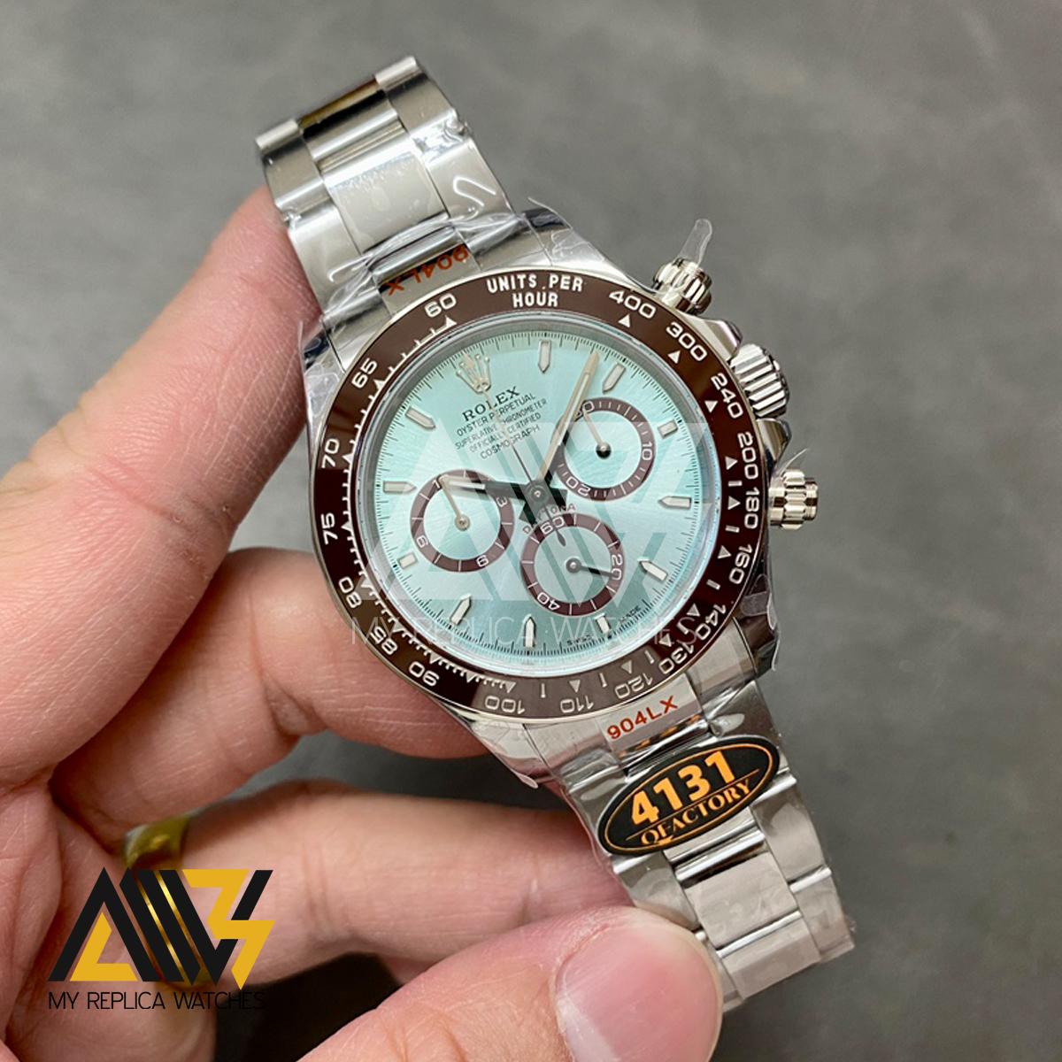 Daytona 2023 126506 904L Stainless Steel Case QF 1:1 Best Edition Ice Blue Dial On Stainless Steel Bracelet SA.4131 (Gain Weight)