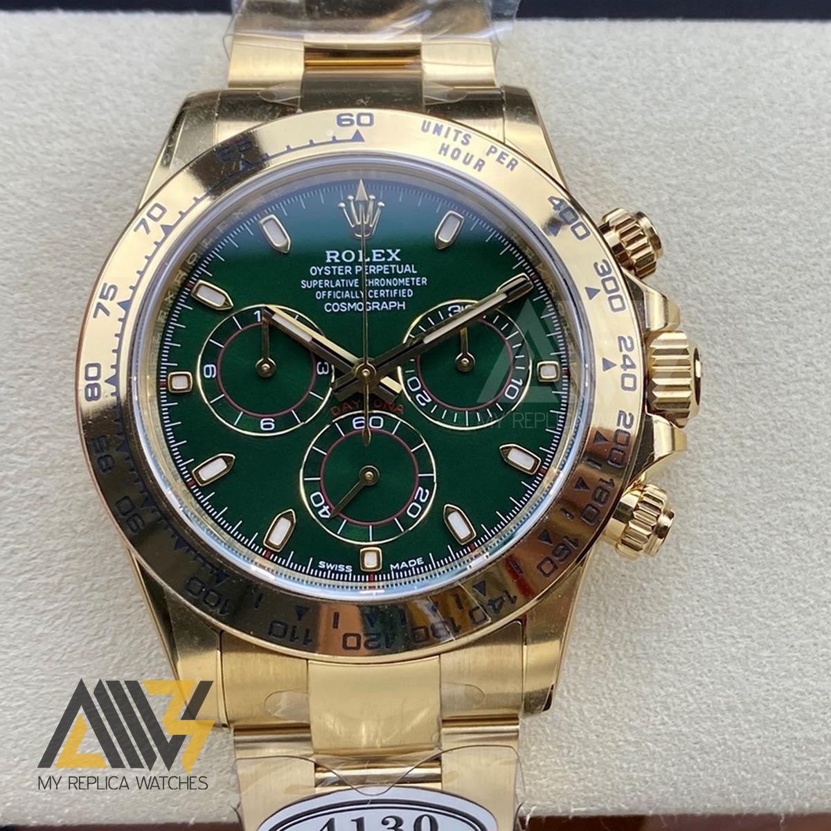 Daytona Cosmograph 116508 18K Yellow Gold Case Clean Factory 1:1 Best Edition Green Dial On 18K Yellow Gold Bracelet SA4130