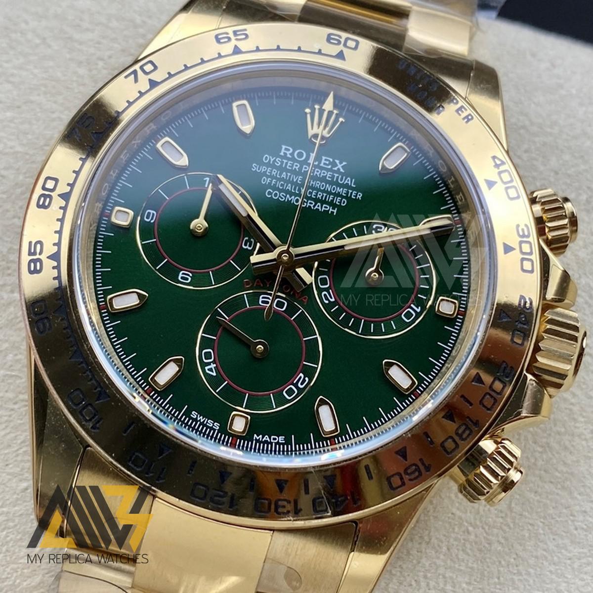 Daytona Cosmograph 116508 18K Yellow Gold Case Clean Factory 1:1 Best Edition Green Dial On 18K Yellow Gold Bracelet SA4130