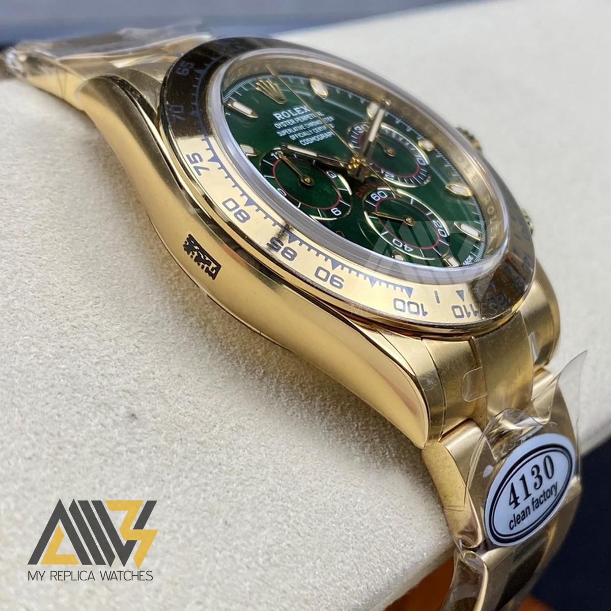 Daytona Cosmograph 116508 18K Yellow Gold Case Clean Factory 1:1 Best Edition Green Dial On 18K Yellow Gold Bracelet SA4130