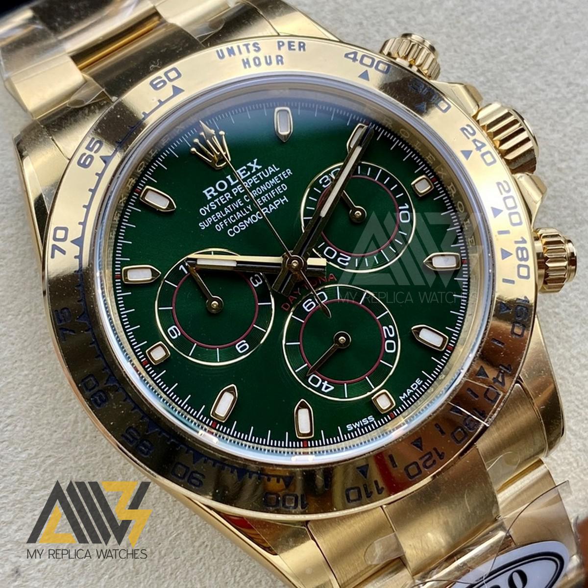 Daytona Cosmograph 116508 18K Yellow Gold Case Clean Factory 1:1 Best Edition Green Dial On 18K Yellow Gold Bracelet SA4130
