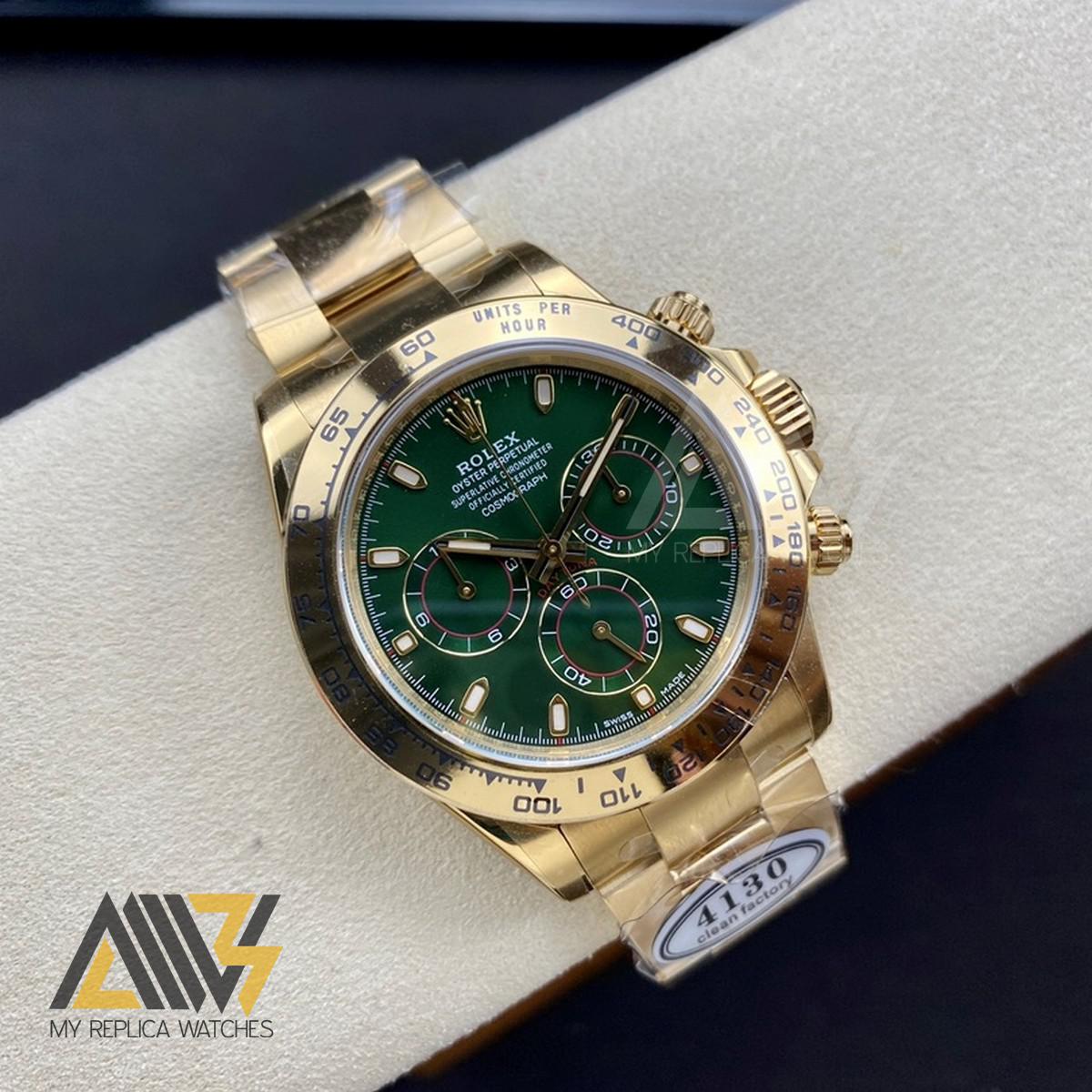 Daytona Cosmograph 116508 18K Yellow Gold Case Clean Factory 1:1 Best Edition Green Dial On 18K Yellow Gold Bracelet SA4130